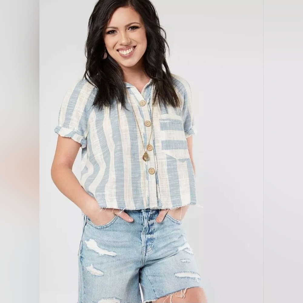 Free People Away At Sea Striped Top 💙🤍